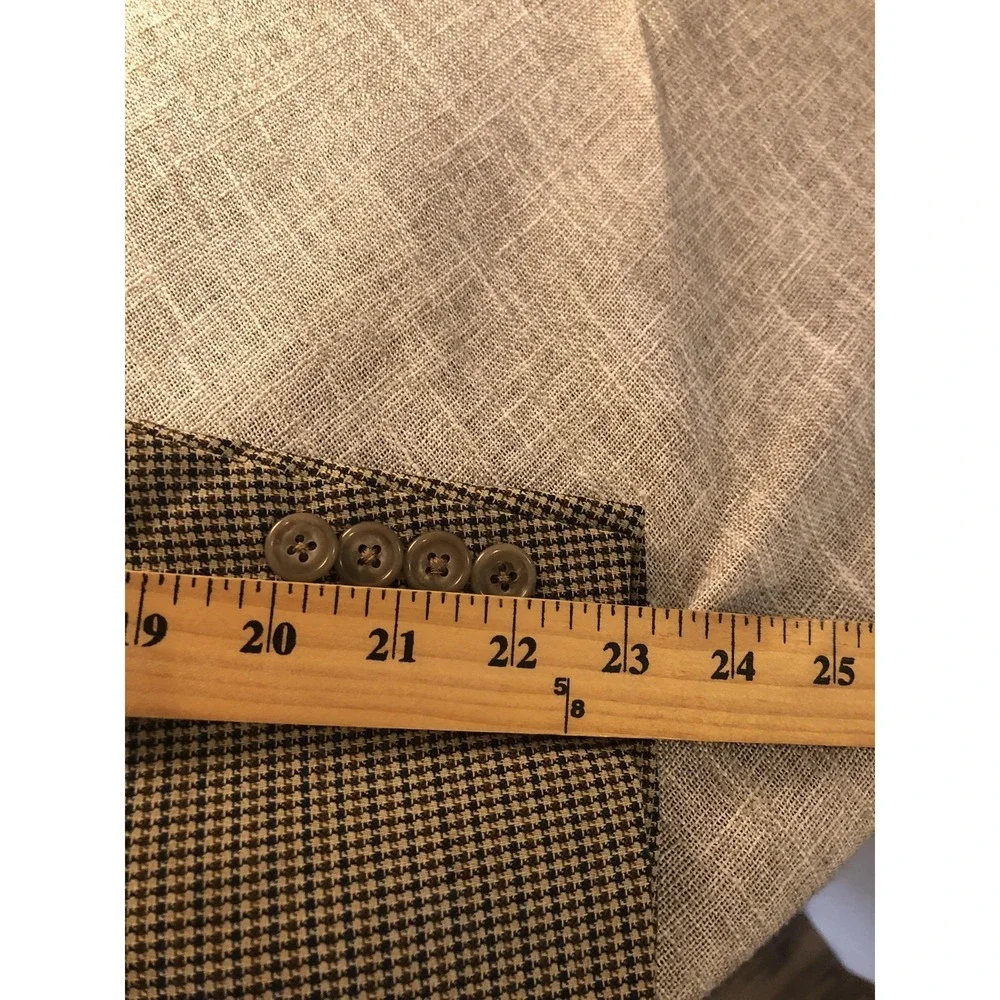Oscar De La Renta Signature Blazer Mens 42R Brown‎ Wool Check Sport Coat Jacket